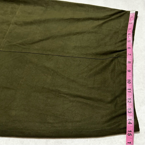 Finity Womens Maxi Length Forest Green Faux Suede Elastic Comfort Waist Size M - Picture 5 of 8